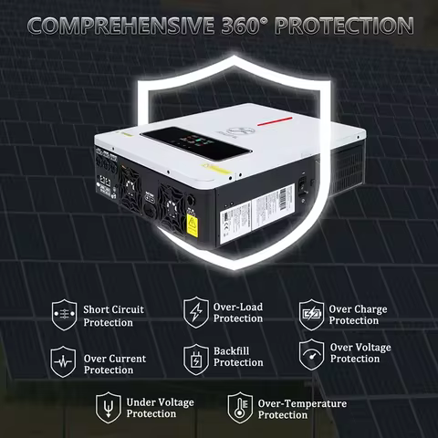 USA Stock· 3.6kw Hybrid Solar Inverter 110/120v 24v Dual Output with MPPT 120A 60-450v 50/60hz Home 