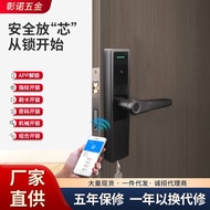 KY/💯Wooden Door Fingerprint Lock High Partition Eco-Door Framed Door Fingerprint Password Lock Doorknob Protector Office