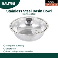 Balayko l 555 28cm High Quality Stainless Steel Basin Bowl with Glass Cover 927
