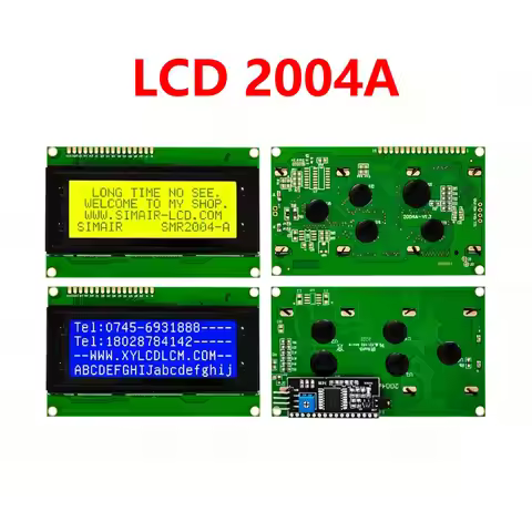 LCD2004+I2C LCD2004 20x4 2004A Blue Green Screen Character LCD IIC Serial Interface Adapter Module L