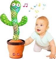 Dancing Talking Cactus Toy for Baby, Colorful Glowing Talking Cactus Toy, Interactive Cactus Mimicking Toys with 120 Songs, Cactus Toy That Talks Back, Easter Basket Stuffers for Babies Toddler
