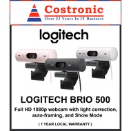 Logitech Brio 500  4M Full HD Webcam with HDR (Choice of Off-White, Graphite, Rose) (Warranty 1year 