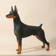 Doberman Statue Realistic Standing Dog Statue Doberman Sculpture Freestanding Dog Figurine Lifelike 