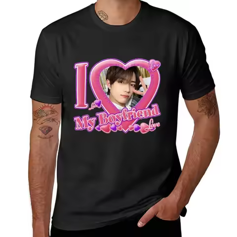 New Beomgyu TXT I love my boyfriend T-Shirt kawaii clothes tops graphics t shirt mens clothing 2024 