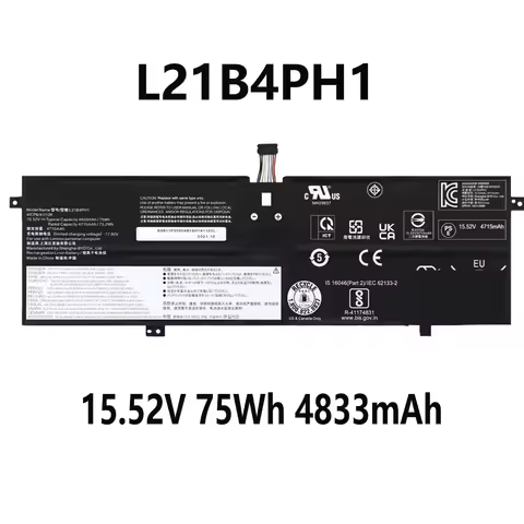 L21B4PH1 15.52V 75Wh 4833mAh Laptop battery For Lenovo Yoga Slim 9 14IAP7 Series L21C4PH1 L21D4PH1 L