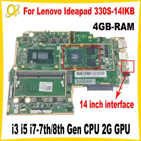 330s-14ikb Mainboard for Lenovo Ideapad 330S-14IKB Laptop Mainboard i3 i5 i7-7th/8th Gen CPU 2G GPU 