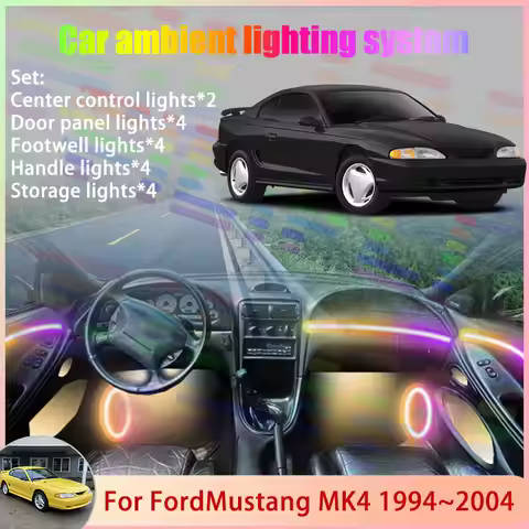 For FordMustang SN95 MK4 1994~2004 1995 New Edge 2/18 in 1 Car Atmosphere Light Lamp RGB Shade Ensem