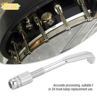 TOBE1 24Pcs Banjo Parts, Adjustable Tension zinc alloy Banjo Hooks,  silver Banjo Bracket Hook Instr