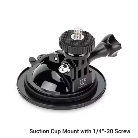 JJC Action Camera Suction Cup Mount Windshield Camera Holder Tripod Adapter 120° Adjustable with Scr