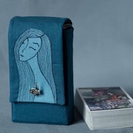 Blue Girl Fish Cotton Tarot Cards Case Oracle Deck Pouch Tarot Deck Holder