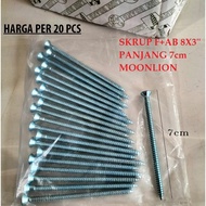20 Pcs F + AB Screws 8x3'' Aluminum Plywood Frame Screws 7 cm Long Moonlion