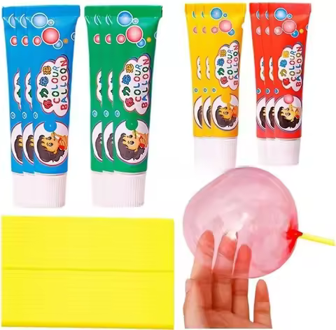5/10/20pcs Magic Bubble DIY Bubbles Children Elastic Bubble Balloons Blow Up Balloons with Straw Par