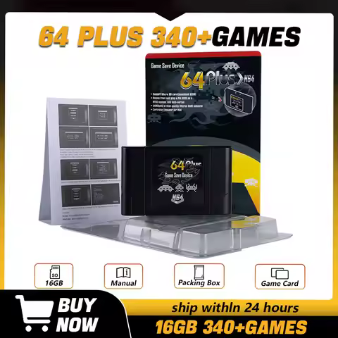For 340 in 1 ED64 Plus N64 Cartridge Game Card Plug&Play for N64 Video Game Console With 16G card fo