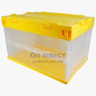 1 X Collapsible Container Foldable Industrial Stackable Car Secure Box w Cover(Code:504050T)Bekas Pl