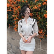 hanya top baju perempuan style Suasana gaya wang lama ootd ~ Baju kuda Korea linen langsing, skirt p