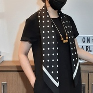 Noir Polka Scarf - 90x90 Silk Collection