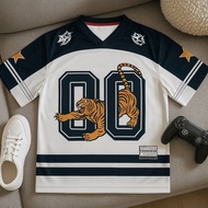 Boys and girls jersey tops kids jersey no. 00 tiger character images sportswear