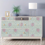 1 Roll Floral Peel And Stick Wallpaper Green Flower Contact Paper Self Adhesive Removable Modern Wal