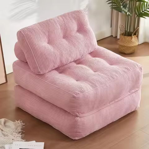 Folding Chair Bed, Futon Sofa Bed, Convertible Sofa Bed, Small Space Sofa, Pink