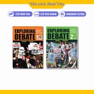 Exploring debate set 2q with scanning code for listening files, answers - color printed books