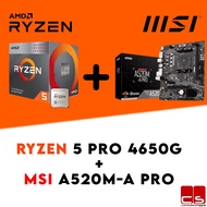 AMD Ryzen 5 PRO 4650G (Bulk Pack) + MSI B520M-A PRO Motherboard Combo
