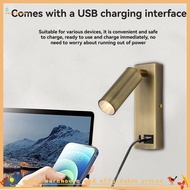 【posthouse1】3W LED Wall Lamp Embedded and Rotatable Reading Light USB Focus Light for Bedroom Bedsid