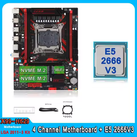 LGA 2011-3 Set X99 Motherboard Kit XEON E5 2666 V3 Support DDR4 RAM Memory Combo NVME M.2 Four Chann