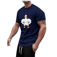3D printed summer fashion muscle duck men's fashion casual T-shirt 3D printed summer fashion muscle 