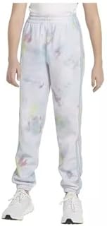 Girl's 3-Stripes All Over Print Fleece Pants (Big Kids) Light Blue LG (14-16 Big Kid)