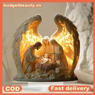 BUDGET Sacred Heart Of  Angel With Base Acrylic Traditional Religious Art Desktop VN