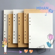 MIHAN 80Sheets Loose Leaf Paper, Horizontal Line/Blank A5/A6/A7 Notebook Refill Paper, Durable Kraft