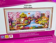 - tranh thêu chữ thập phong cảnh e63 (100x55)cm TRANH THÊU68