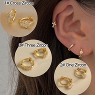 BZEBI Trendy Hoop Earrings Gold 916 Diamond Mini Earring Stud Clip On Anting Emas Korean Dainty Fashion Jewelery Birthday Gift with Box 474e