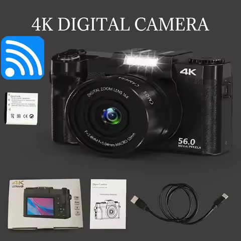 4K Digital Camera 48MP Vlogging YouTube 60FPS Auto Focus 16X Zoom Camcorder Recording Video With LEN