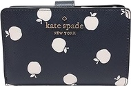 Kate Spade Staci Medium White Apple Compartment Bifold Wallet Blazer Blue Multi, Blue,White, Wallet