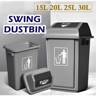 100% Ready Stock Swing Dustbin / Swing Top Bin With Swing Lid / Push Dustbin / Tong Sampah / Bin 20L