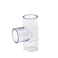 1pc 40-50mm (M.STOCK) Transparent UPVC Pipe Fitting Tee 45 & 90degree Elbow coupling Cap Connector