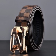Handsome and explosive men s belt automatic buckle real cowhide belt men s trendy all-match young men s trousers durable