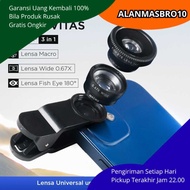 HP Camera Lens 3in1 Universal Fish Eye Macro Wide 0.67X Clip On Aluminum Light Durable Clearer Photo