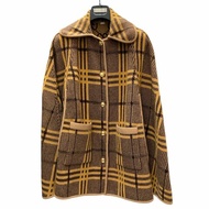 GUCCI 古馳 雙面穿斗篷 披肩 外套 羊毛 棕色 格紋/老花