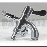 Two Way Wall Water Tap Faucet Double Handle/ KEPALA PAIP air