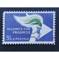 USA 1961 United States Alliance for Progress 5c Single Issue - 1pc Used Stamp / Setem