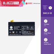 SUNNY เเบตเตอรี่เเห้ง SLA 12V 1.3Ah รุ่น SN1.3-12 Battery Sealed Lead Acid เหมาะสำหรับไฟสำรองฉุกเฉิน