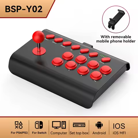 NEW Y02 Wireless Arcade Games Control Rocker for PS4/Switch Console Controller PC/TV/Android/MFI Pho