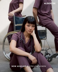 REKA SCRUBS - เสื้อคอวี สี Aldehyde - BEATRIX (ชุดสครับแพทย์ พยาบาล พร้อมปักชื่อ)