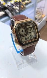 CASIO AE-1200WHL-5AV World time WR100m 10 years battery life 卡西歐 世界時間功能 防水100米 十年電池 皮帶錶