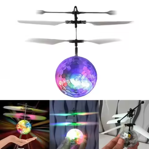 Colorful Mini Drone Luminous RC Flying Ball Helicopter Light Crystal Ball Induction Dron Quadcopter 