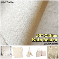 50" Calico (100% Cotton) / Kain Belacu / Muslin / Kain Bengkung - 1 meter