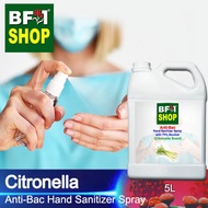 Antibacterial Hand Sanitizer Spray with 75% Alcohol (ABHSS) - Citronella - 5L