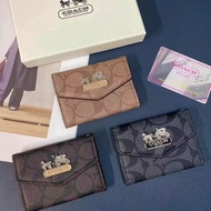 COACH Fashionable Korean Short Style Women's Simple Coin Wallet Card Holder New Style All In One